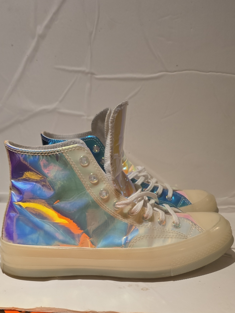 Converse Iridescent High-Top Sneakers - White Holographic